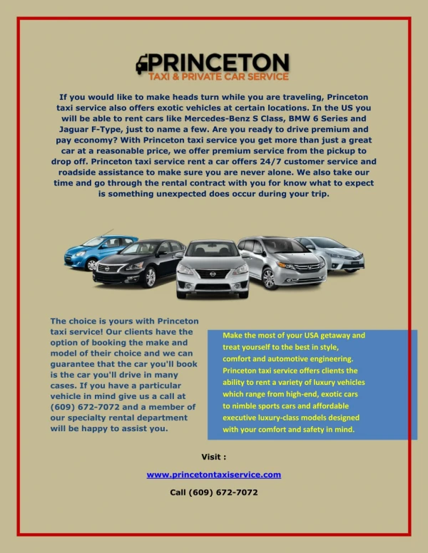 princeton luxury car service