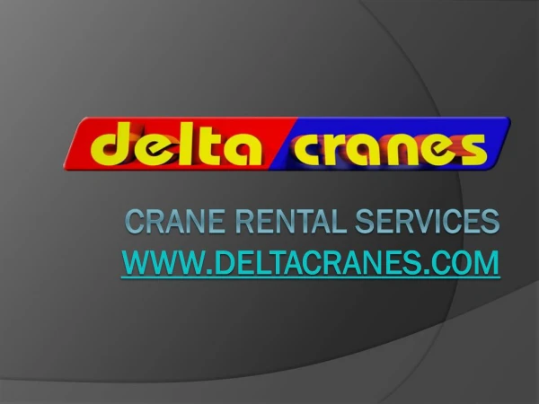Crane Rental Services