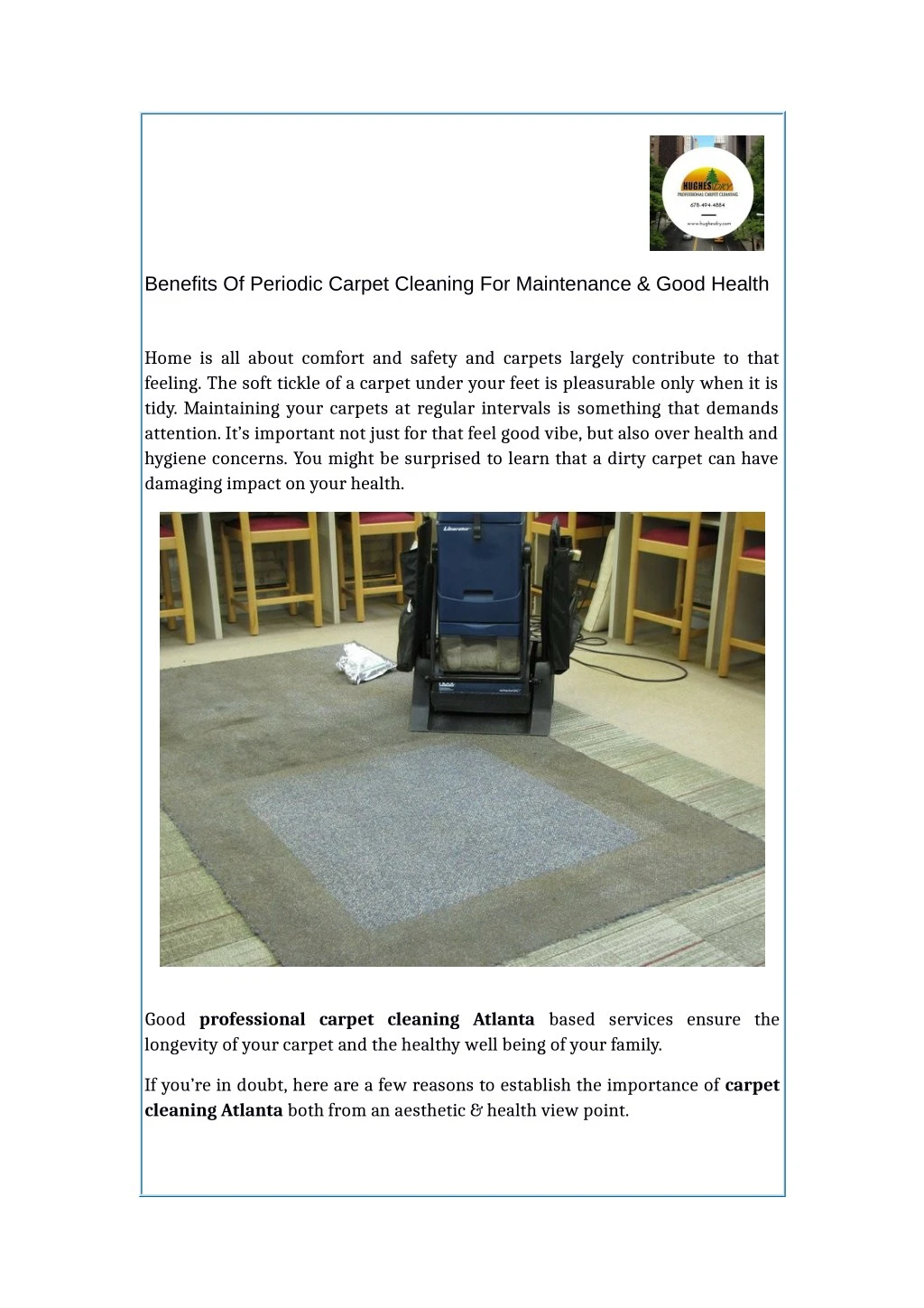 benefits of periodic carpet cleaning
