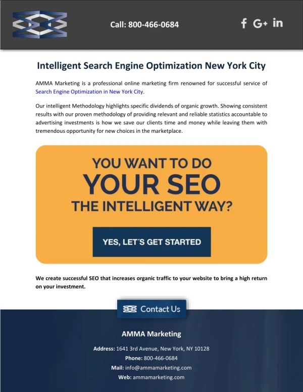 Intelligent Search Engine Optimization New York City