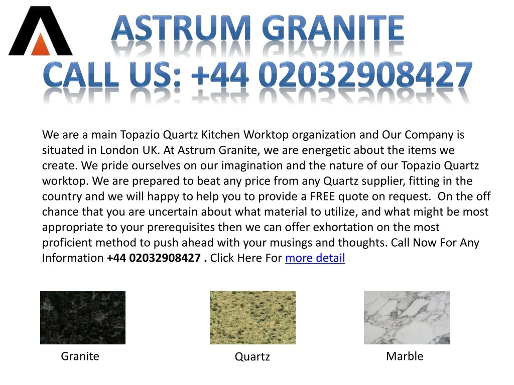 we are a main topazio quartz kitchen worktop