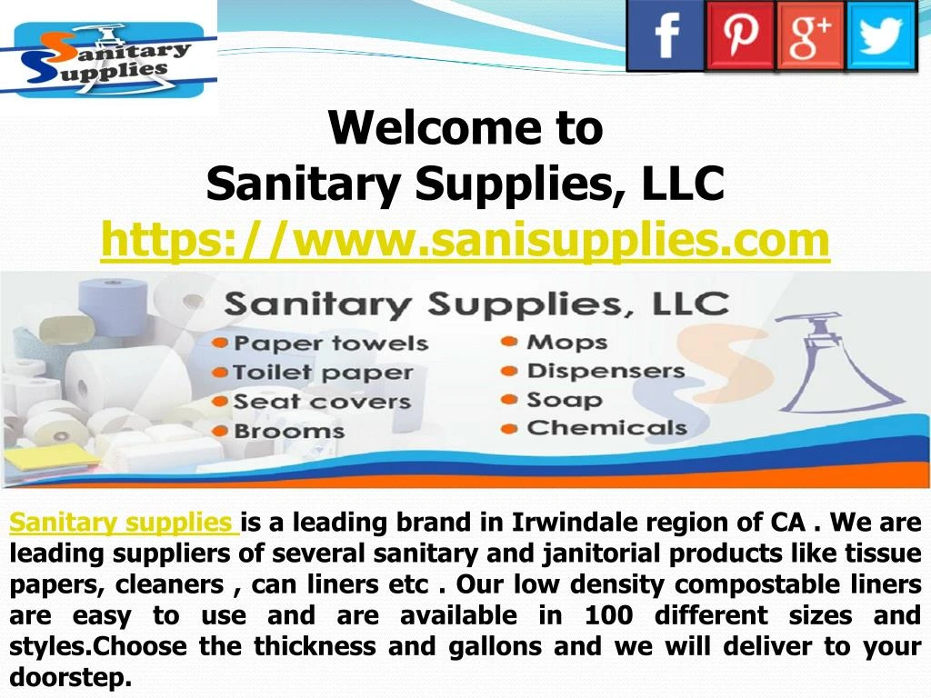 welcome to sanitary supplies llc https