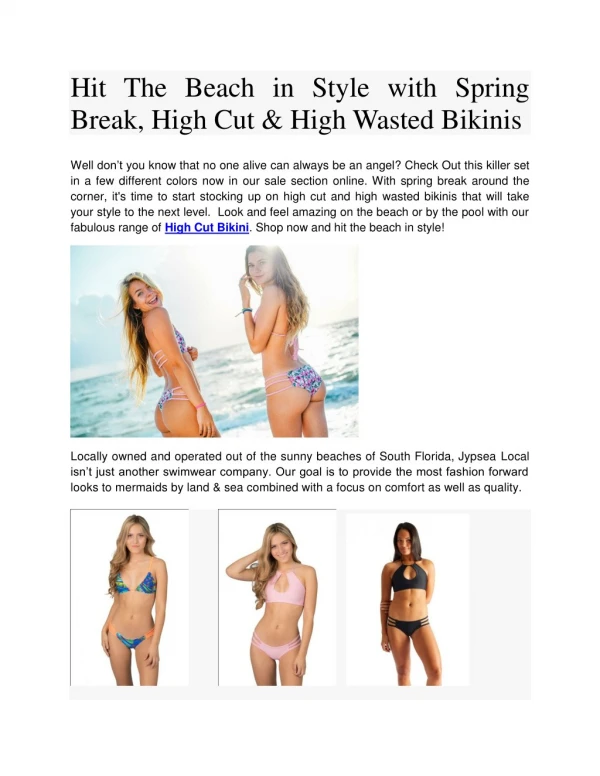 Hit The Beach in Style with Spring Break, High Cut & High Wasted Bikinis