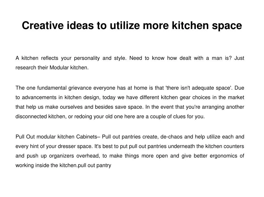 creative ideas to utilize more kitchen space