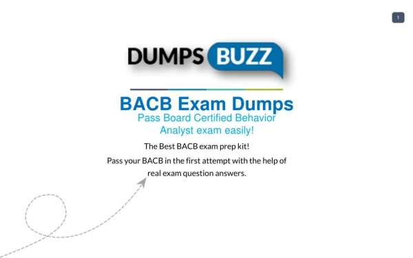 Latest and Valid BACB Braindumps - Pass BACB exam with New sample questions