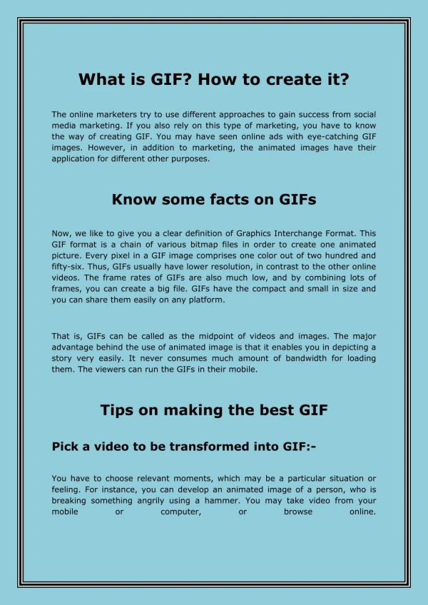 What is GIF? How to create it?