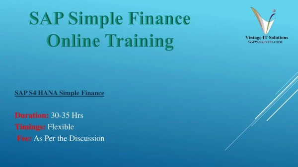 SAP Simple Finance Course Content PPT