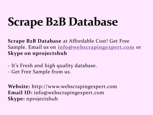 Scrape B2B Database