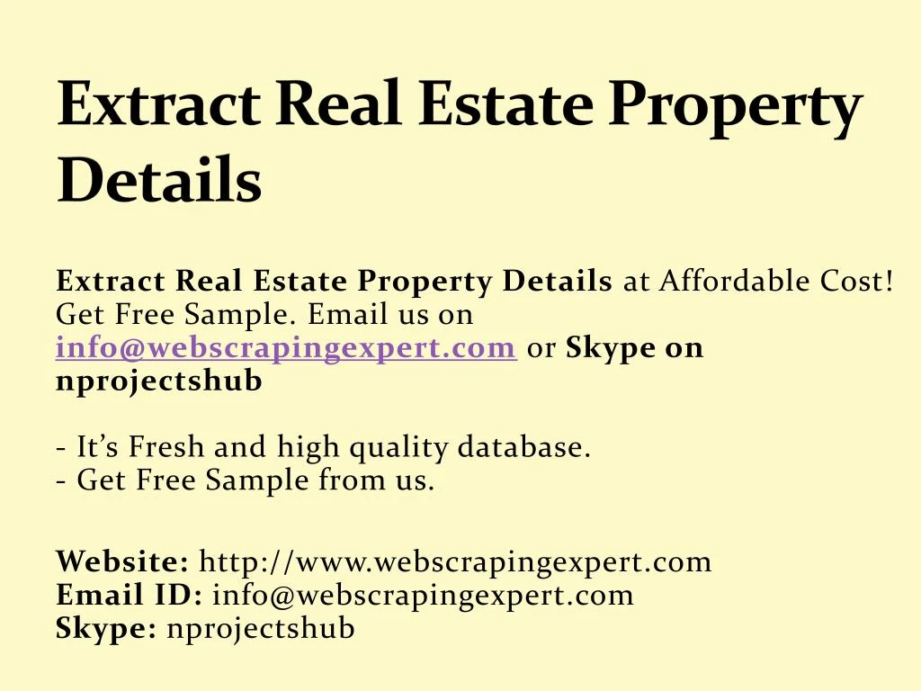 extract real estate property details