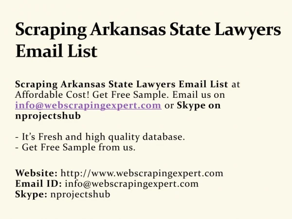 Scraping Arkansas State Lawyers Email List