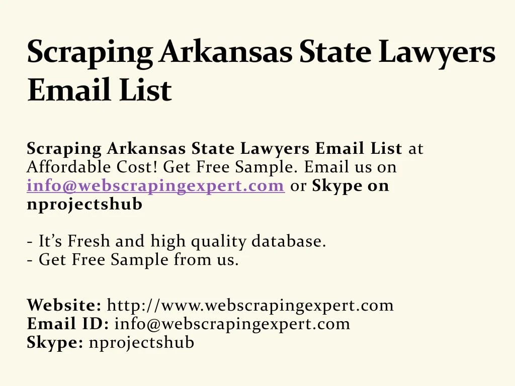 scraping arkansas state lawyers email list