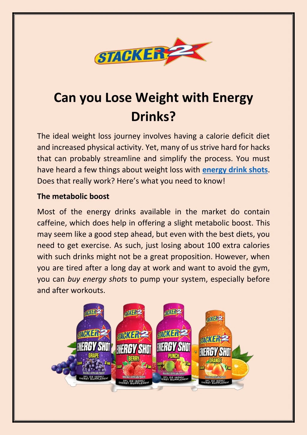 can you lose weight with energy drinks