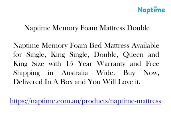 naptime memory foam mattress double