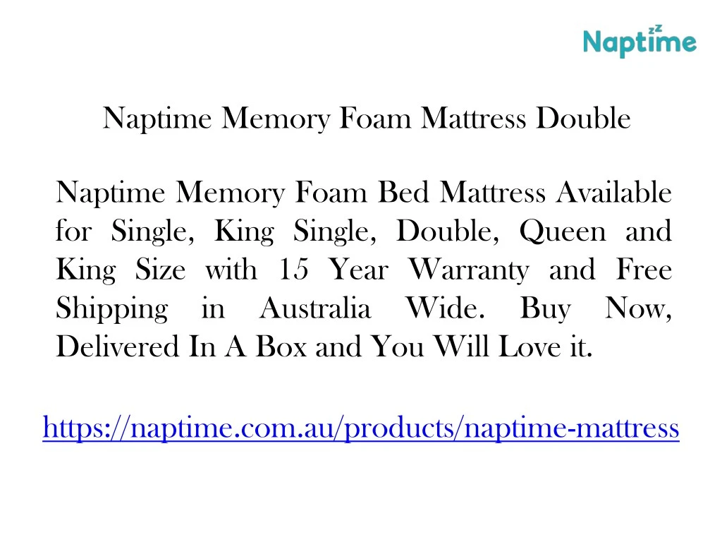 naptime memory foam mattress double
