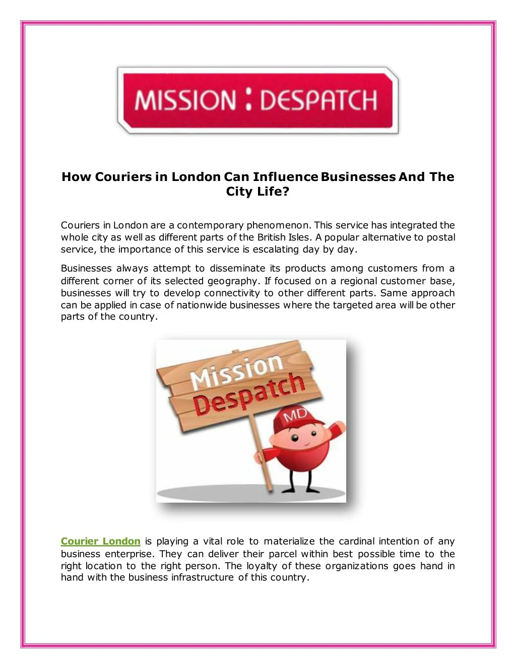 how couriers in london can influence businesses