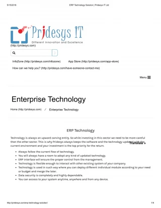 ERP Technology Solution | Pridesys IT Ltd - slide 1