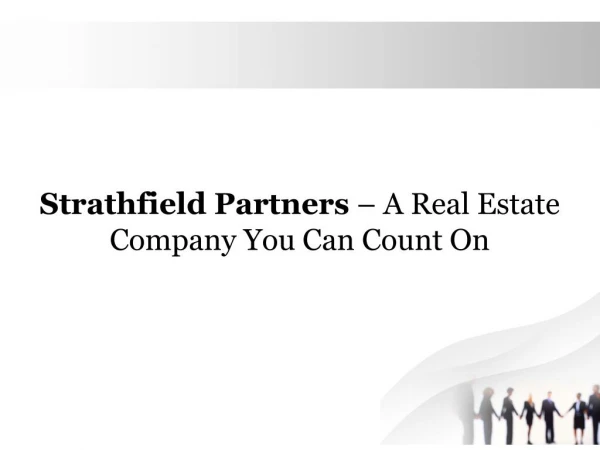Strathfield Partners â€“ A Real Estate Company You Can Count On