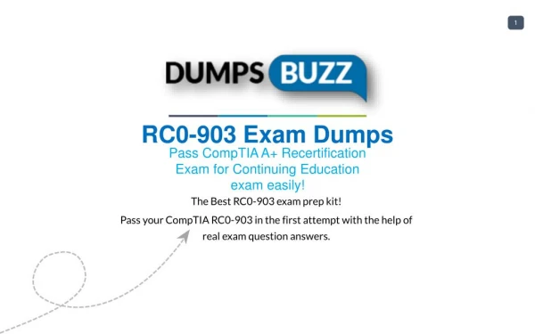 CompTIA RC0-903 Test Braindumps to Pass RC0-903 exam questions