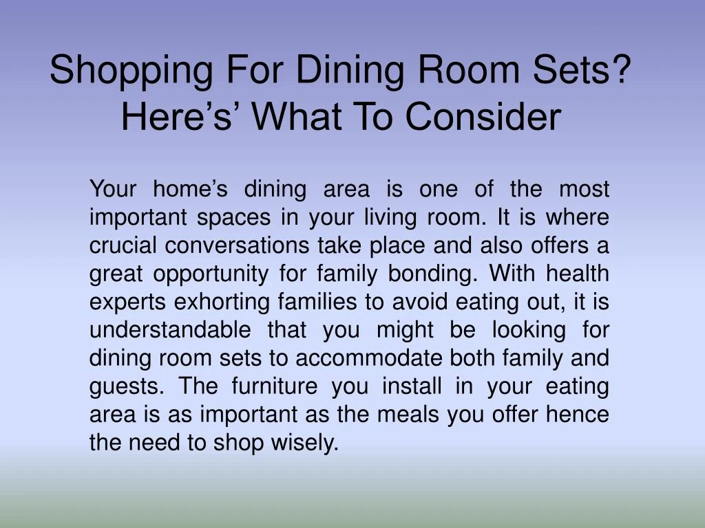 shopping for dining room sets here s what to consider