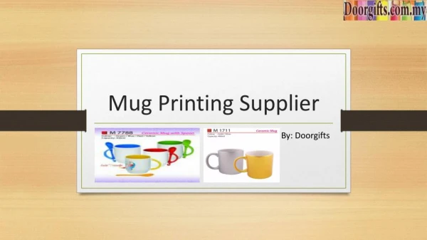 Looking for Mug Printing Supplier in Singapore