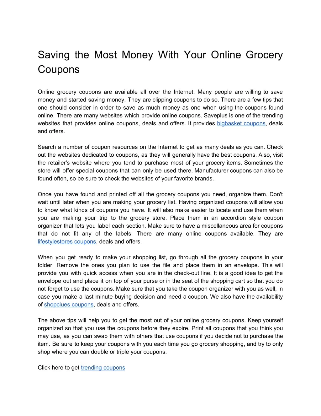 saving the most money with your online grocery