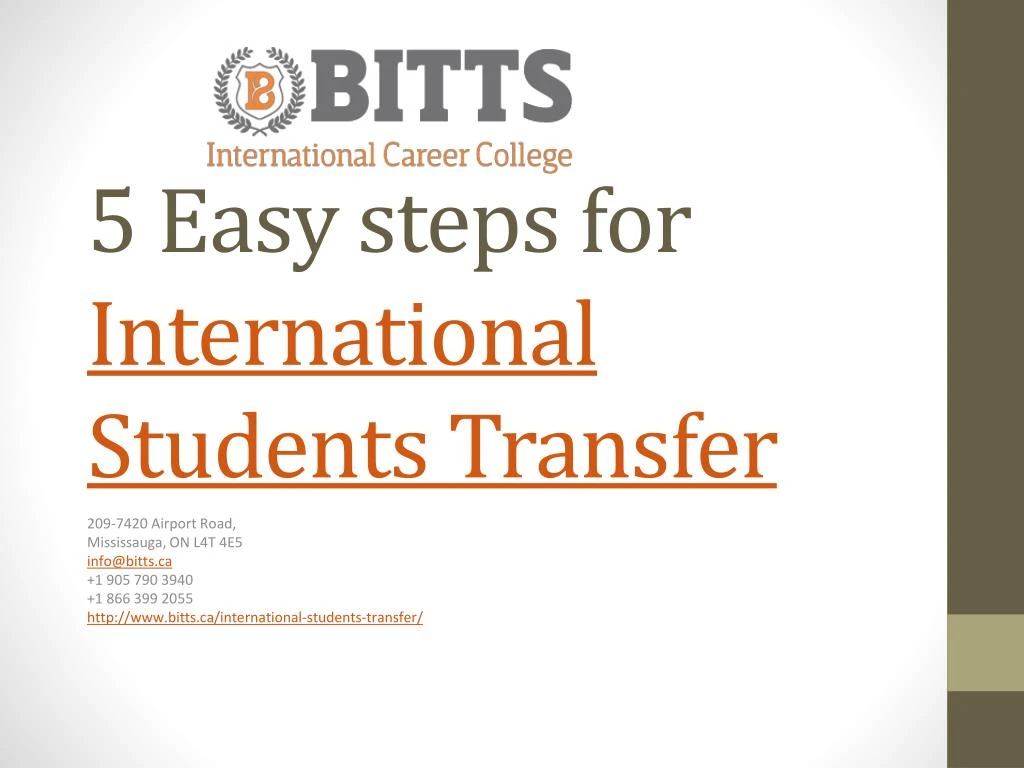5 easy steps for international students transfer