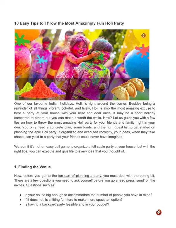 10 Easy Tips to Throw the Most Amazingly Fun Holi Party