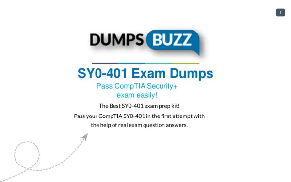 Latest and Valid SY0-401 Braindumps - Pass SY0-401 exam with New sample questions