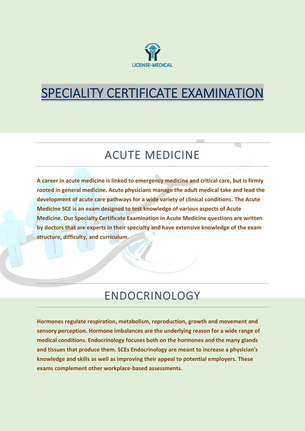 speciality certificate examination speciality