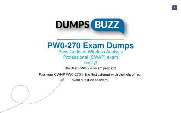 Prompt Purchase PW0-270 PDF VCE Exam Dumps