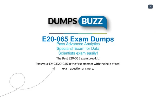 The best way to Pass E20-065 Exam with VCE new questions