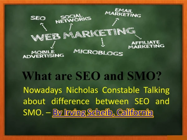 Difference between SEO and SMO- By Irving Scheib