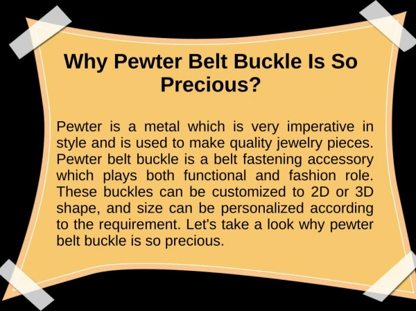 Why Pewter Belt Buckle Is So Precious?