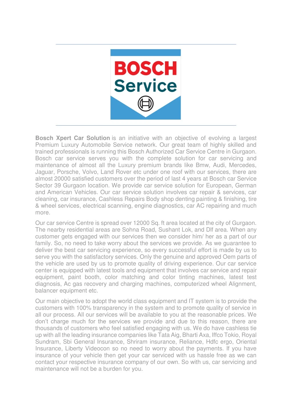 bosch xpert car solution is an initiative with