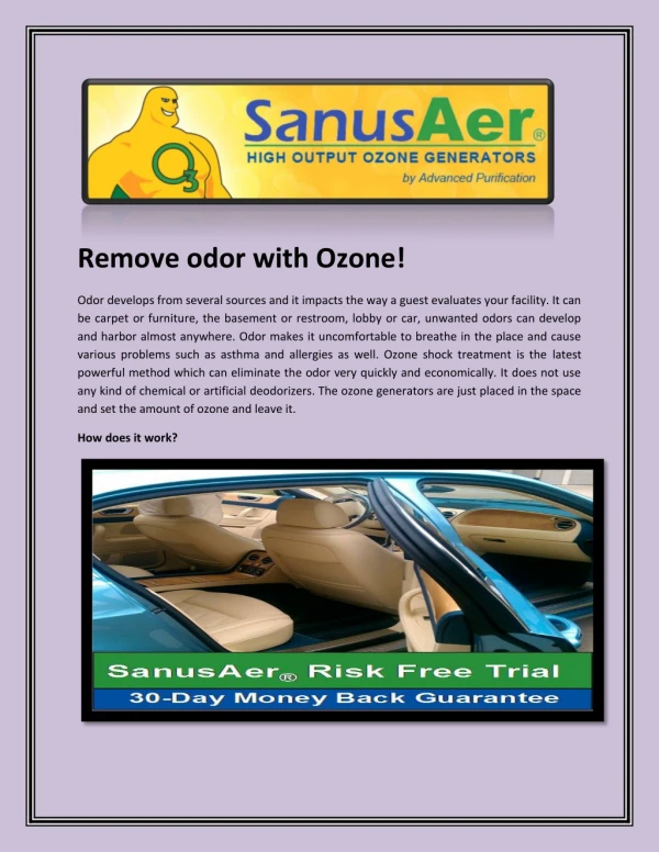 Remove odor with Ozone!