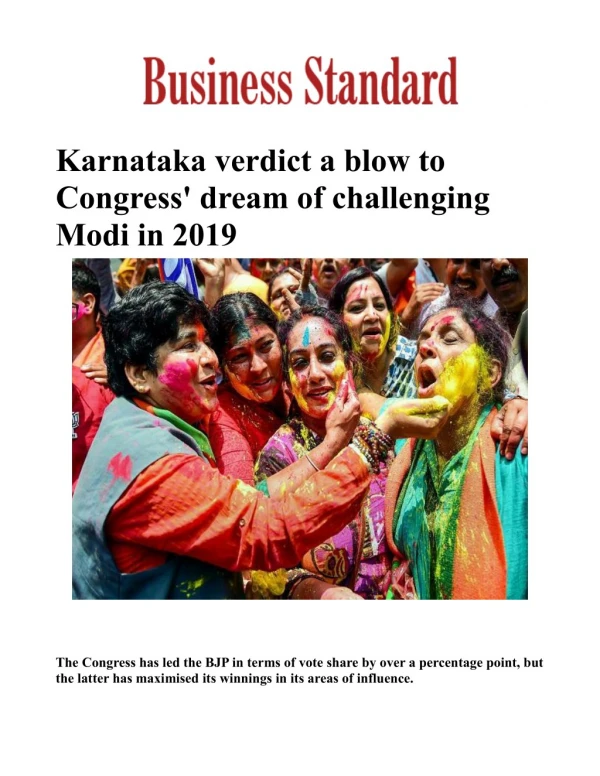Karnataka verdict a blow to Congress' dream of challenging Modi in 2019 