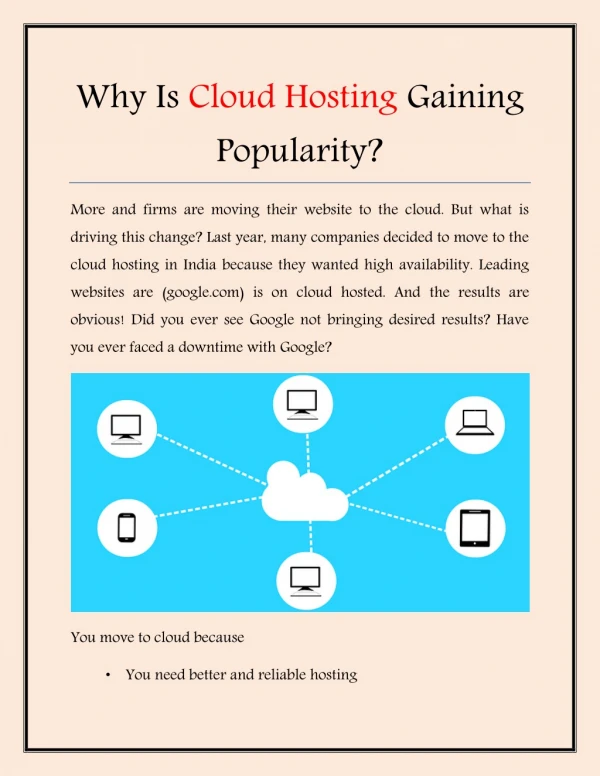 Why Is Cloud Hosting Gaining Popularity?