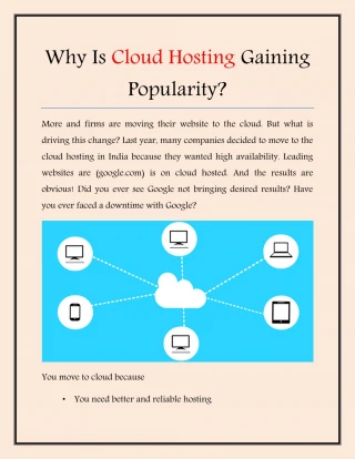 Why Is Cloud Hosting Gaining Popularity? - slide 1