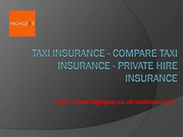 Taxi Insurance – Compare Taxi Insurance | Private hire insurance