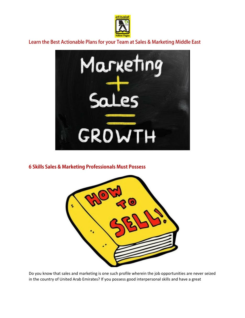 do you know that sales and marketing is one such