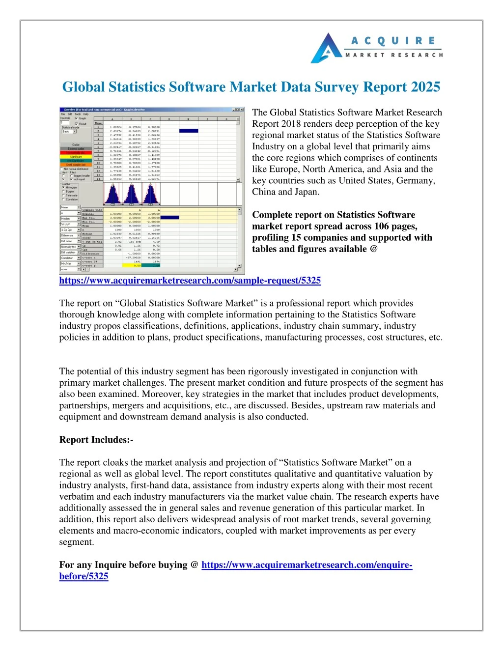 global statistics software market data survey