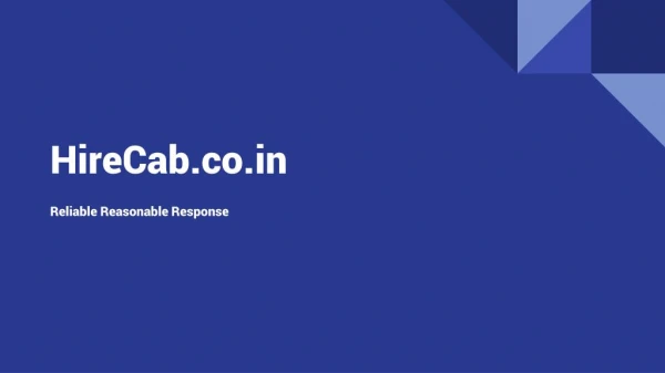HireCab.co.in a High Reputable Taxi Agency in Chandigarh
