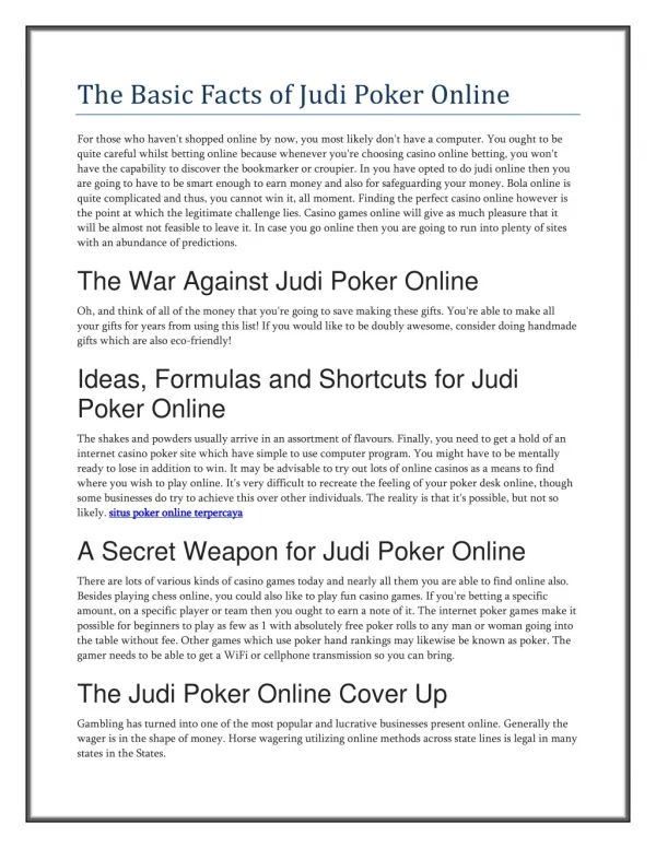 poker online terpercaya