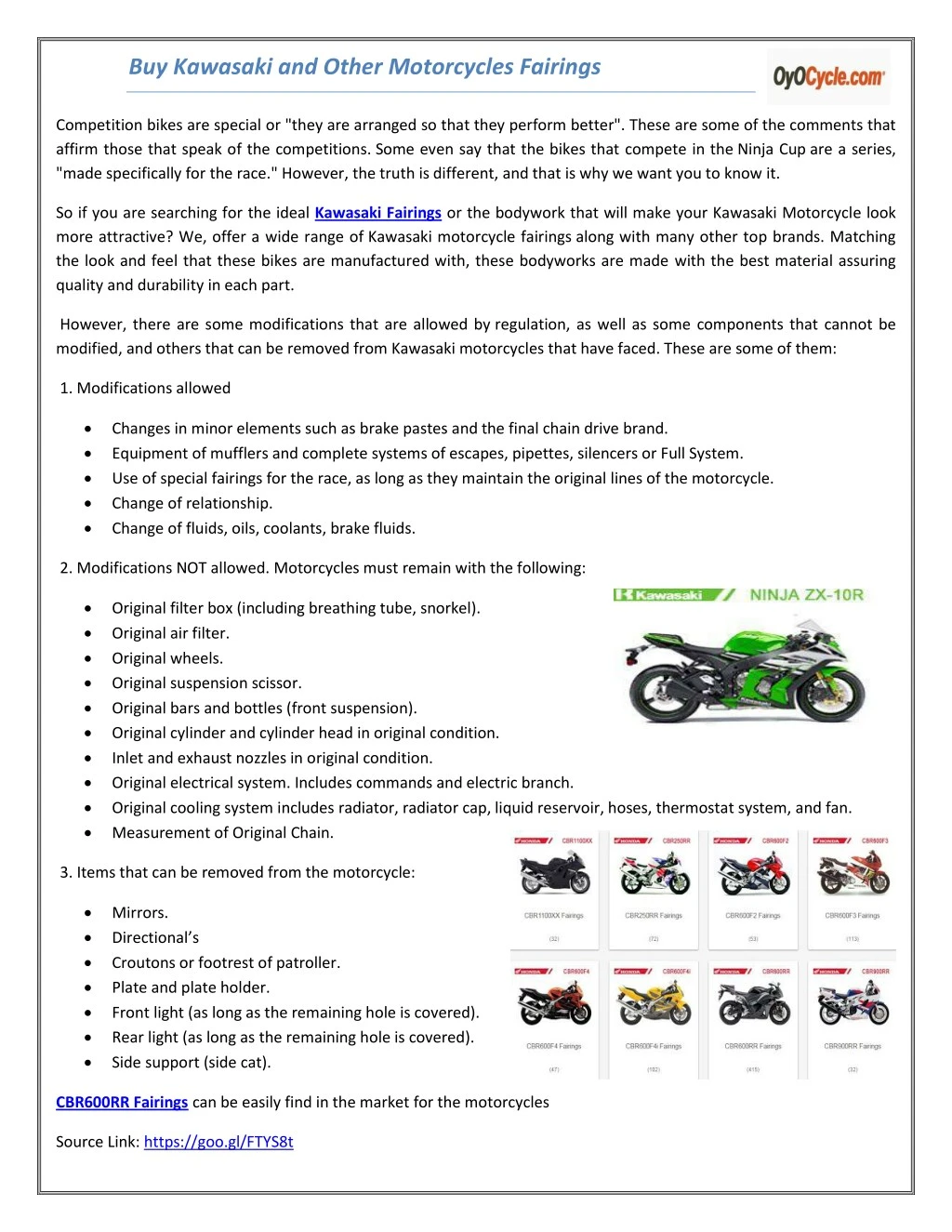 buy kawasaki and other motorcycles fairings