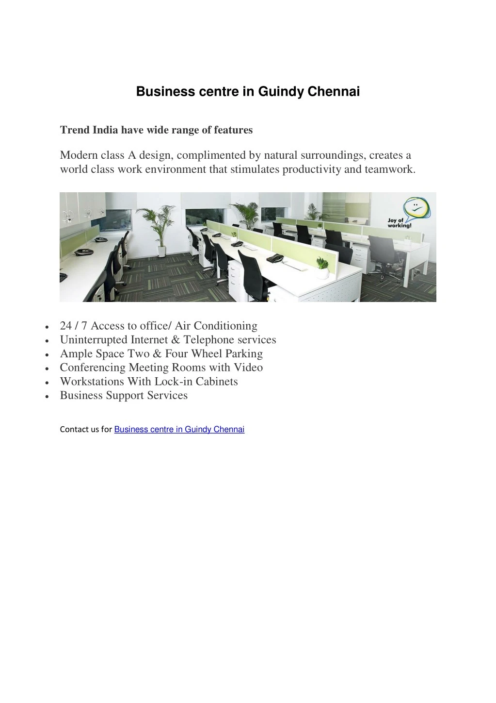 business centre in guindy chennai