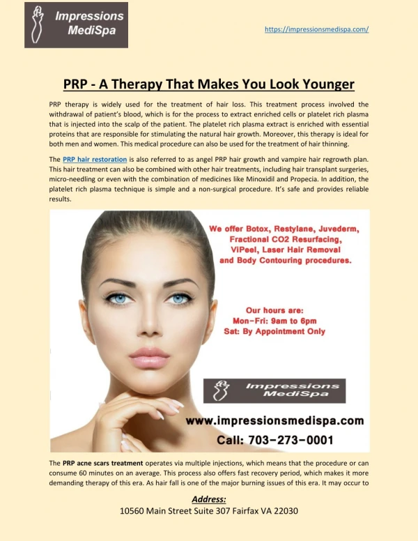 PRP - A Therapy That Makes You Look Younger