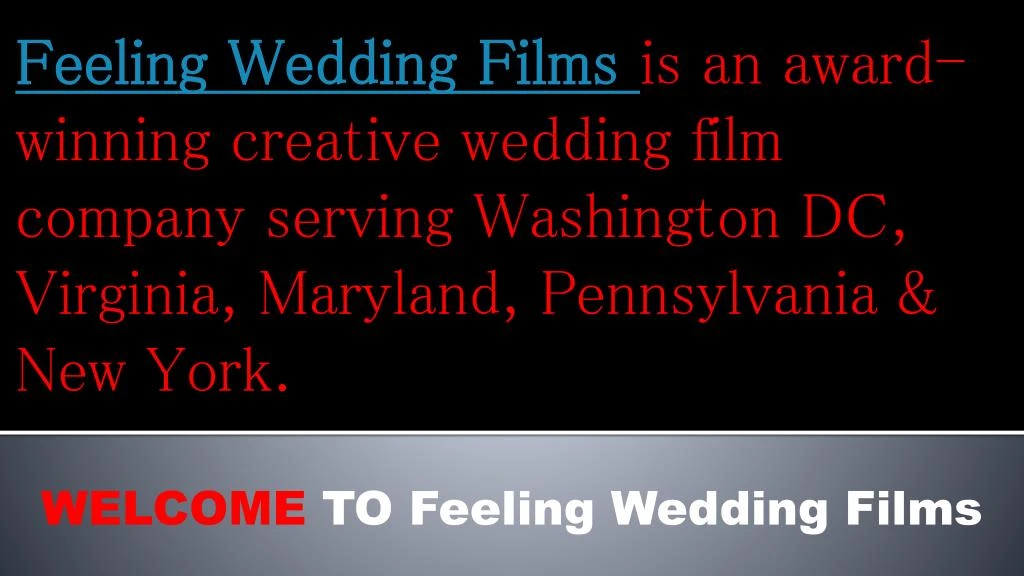 feeling wedding films is an award winning