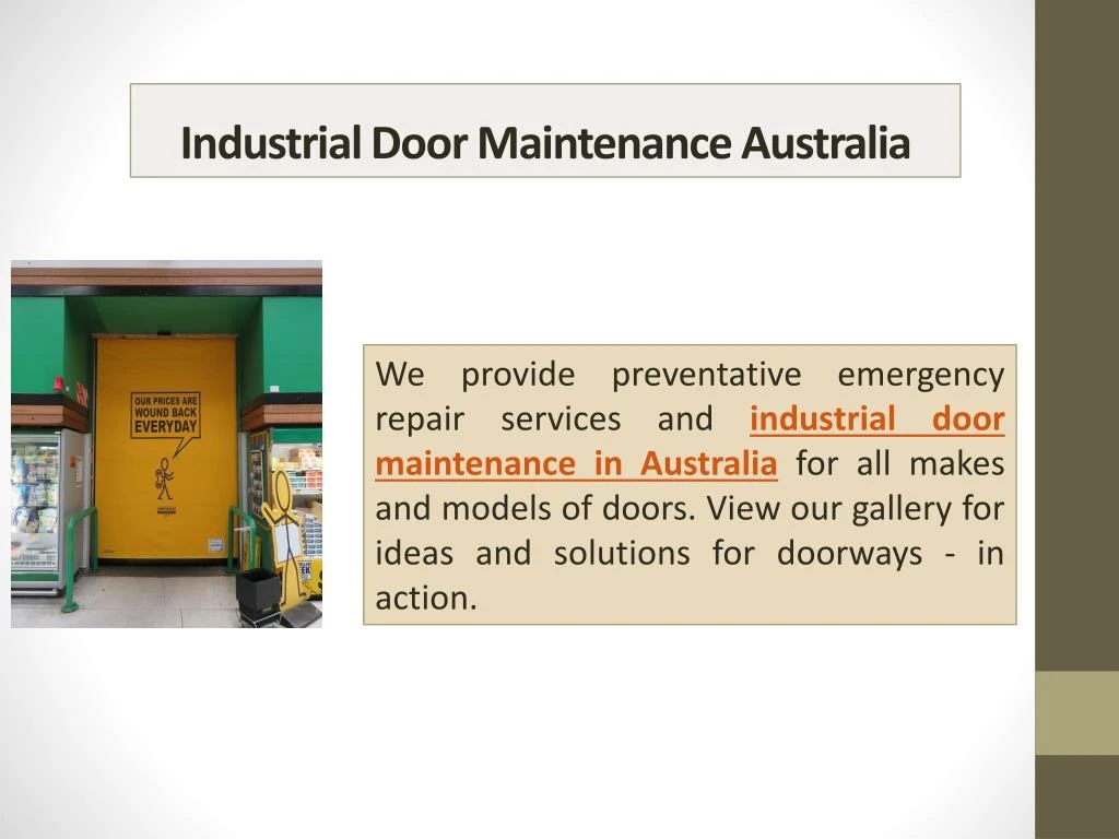 industrial door maintenance australia