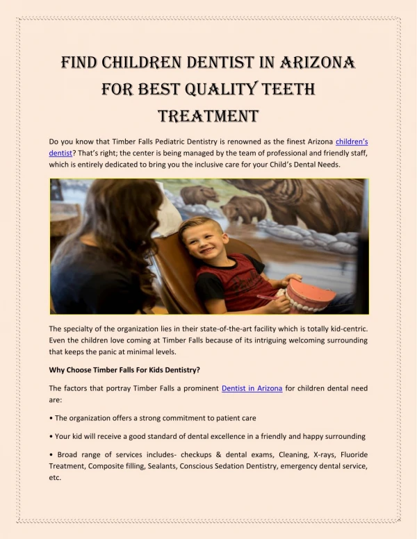 Find Children Dentist in Arizona For Best Quality Teeth Treatment