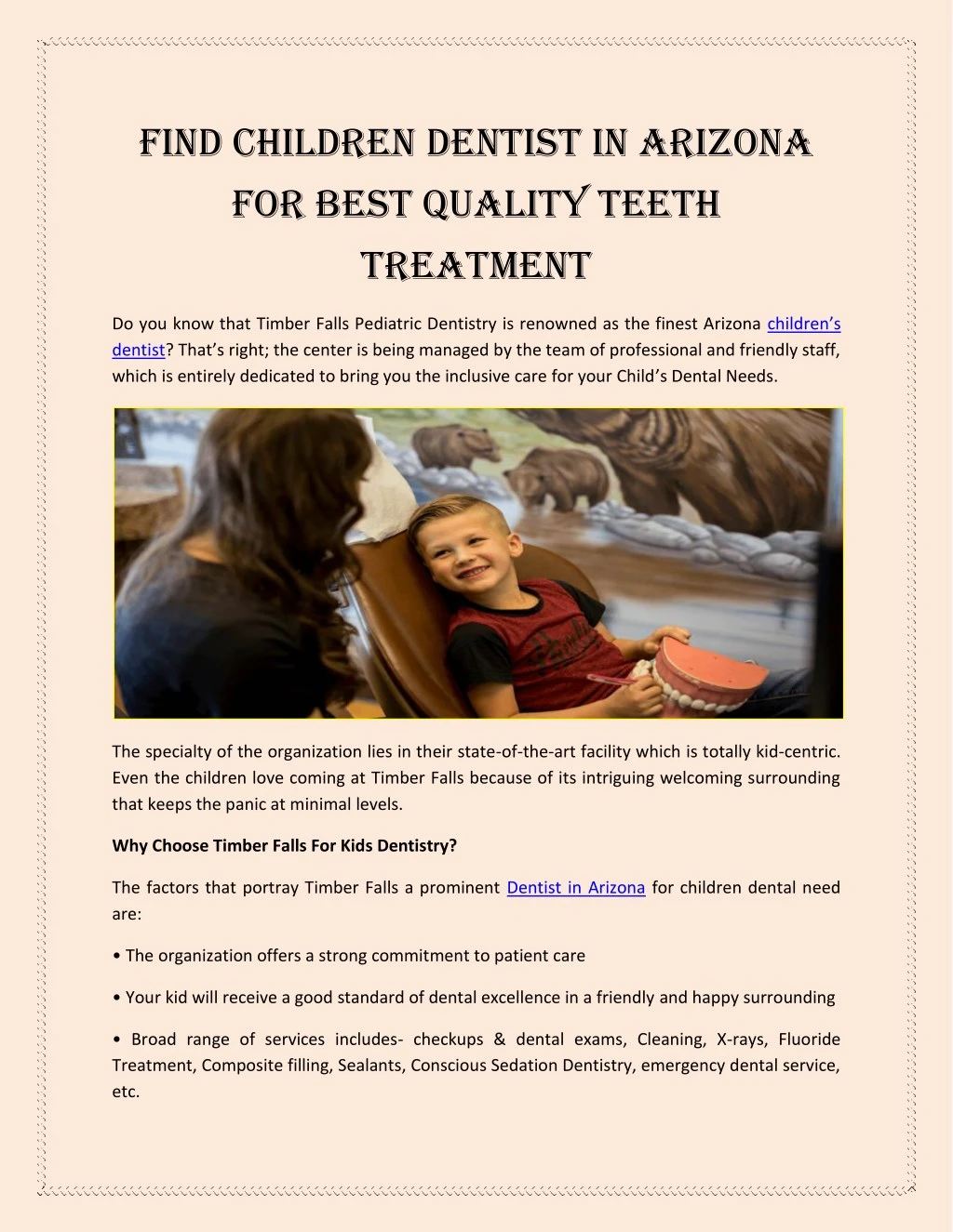 find children dentist in arizona for best quality